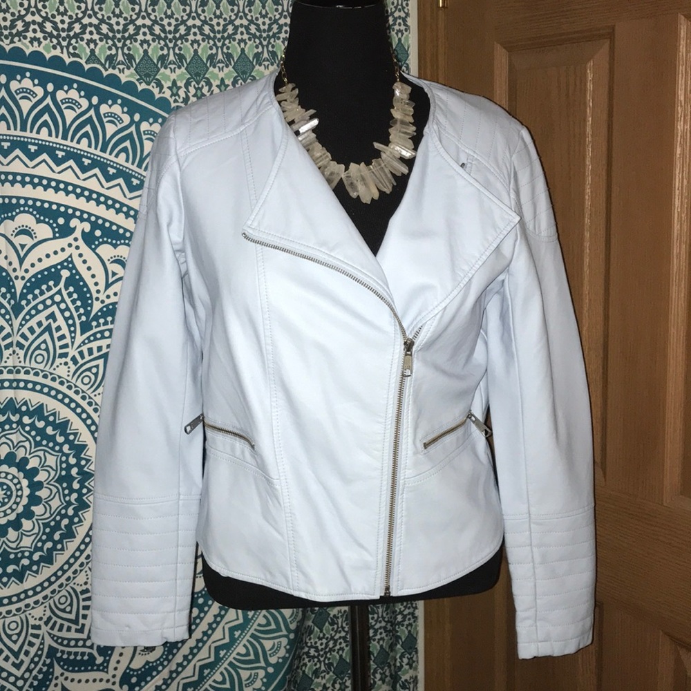 Blue “leather” jacket